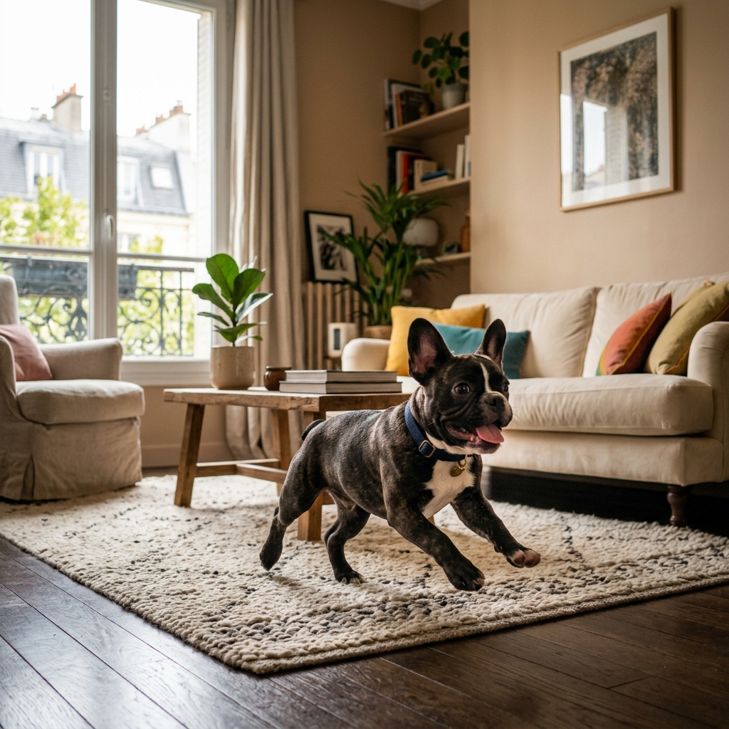 Cão Bulldog Francês atendido em casa